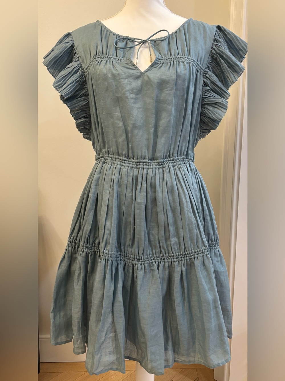 Sea NY Anise Ruffled MiniDress Size Med Resort Beach Garden Party